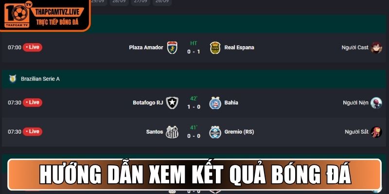 Hướng dẫn cách xem kết quả bóng đá KQBD tại Thapcamtv